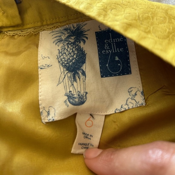 Edme and esyllte Yellow Jacquard Floral Pattern Zippered Skirt - Picture 4 of 8